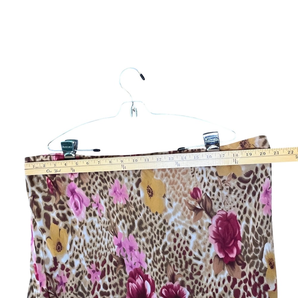 NYC Design Co Silk Skirt Set Womens 2X 3X Leopard Floral Whimsigoth Vtg Y2K Boho - Picture 8 of 16